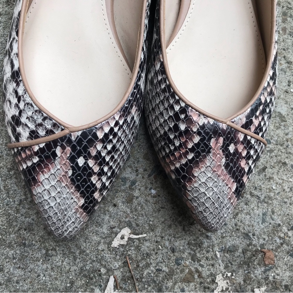 New without box  Cole Haan flats embossed snake leather Sz 7